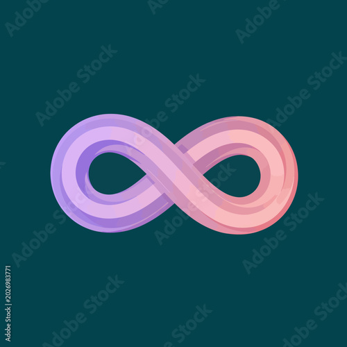 Obraz na plátně Elegant Infinity Symbol in Pastel Colors on Dark Background.