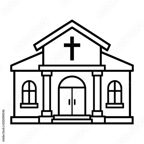 Canvas Print Funeral home icon for memorial service and burial planning