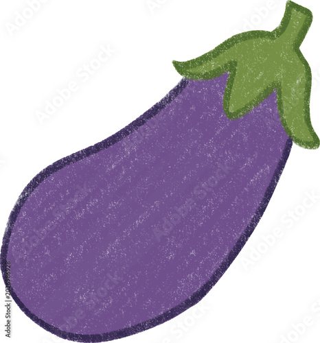 Hand drawn eggplant cute illustration