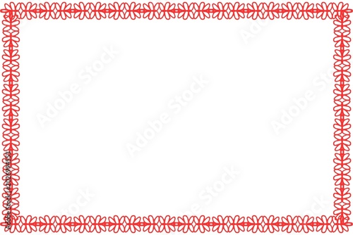 Simple Frame, Amazing Frame and Unique Border Frame, Red Color Frame with White Background, Unique Art Design