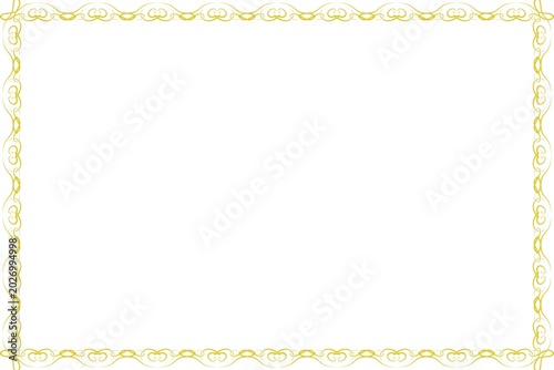 Simple Frame, Amazing Frame and Simple Border Frame, Golden Color Frame with White Background, Unique Art Design
