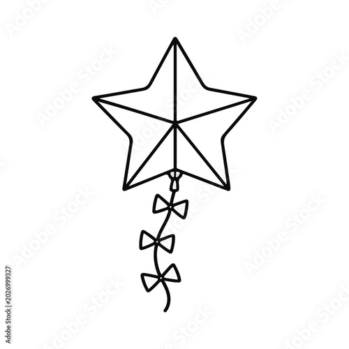 Star Kite Outline Vector Illustration
