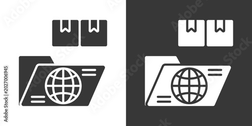Quadro su tela Data Storage Icon Set Vector Collection Isolated In Black And White
