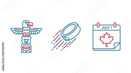 Canada Day Symbol Icon Set