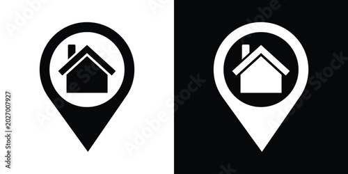 Fotografie Home map pin locator vector icon