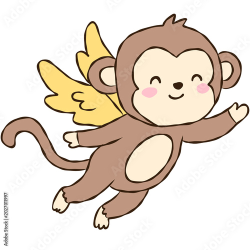 Photography Cute cartoon monkey character set, adorable brown monkey stickers