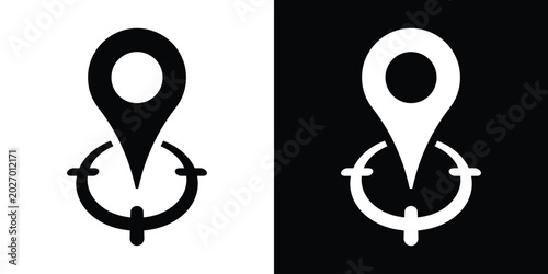 Foto Target location pin icon vector illustration