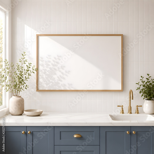Bathroom Frame Mockup with Natural Light and Clean Spa Interior Styling