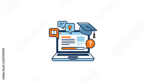 E-learning and online education concept.