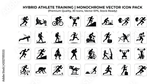 Quadro su tela Hybrid Athlete Training and Multi-Sport Endurance Conditioning Silhouette Icon S