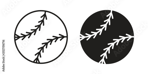 Cuadro en lienzo Baseball icon with editable stroke and solid design vectors