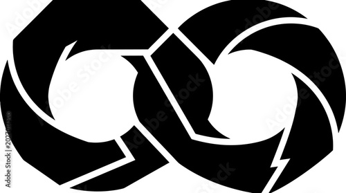 Tableau sur toile Abstract Infinity Loop Symbol in Black and White