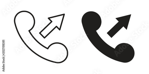 Fotografija Call outgoing icon with editable stroke and solid design vectors