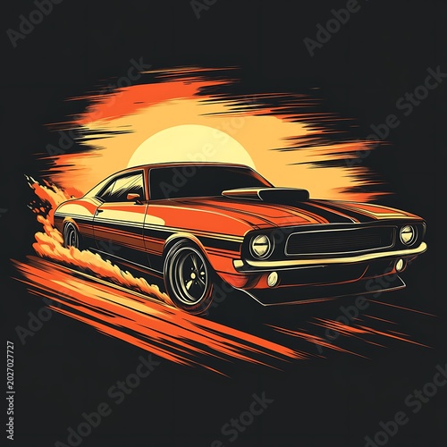 Legendary american muscle vehicle dynamic artwork high resolution picture