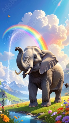 Fototapeta Elephant rainbow