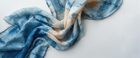Brushed fabric texture showcasing traditional batik tie dye aquarelle design