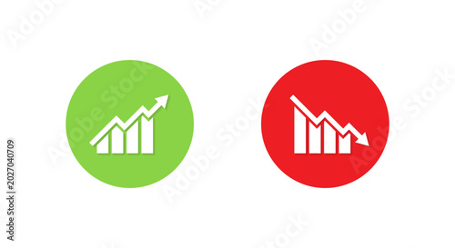 Canvastavla Increase decrease graph icon with shadow