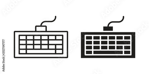 Bild auf Leinwand Keyboard icon with editable stroke and solid design vectors