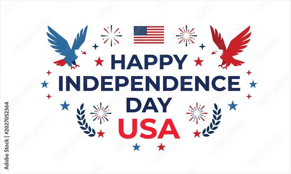 Obraz premium Happy independence day usa 4th of july patriotic celebration