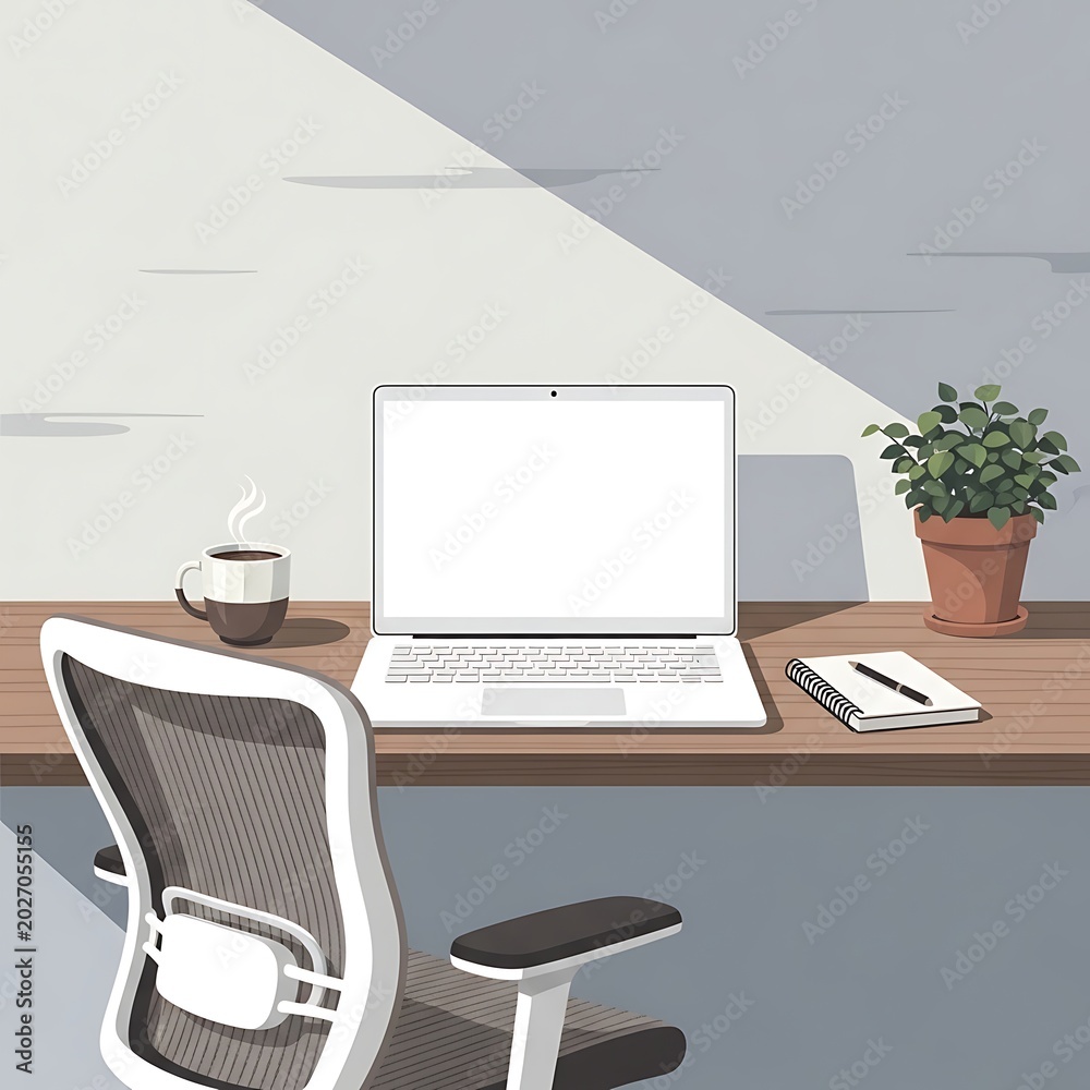Fototapeta premium Modern home office workspace setup desk.
