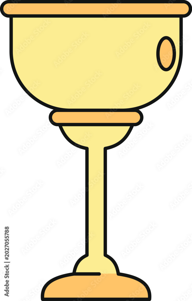Fototapeta premium Golden chalice icon symbolizing spirituality, celebration, and religious ritual on a white background