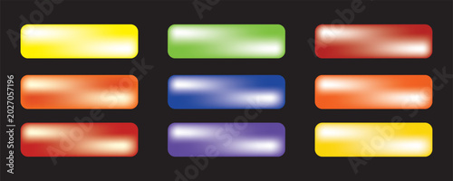 Set of colored web buttons. Vector illustration.