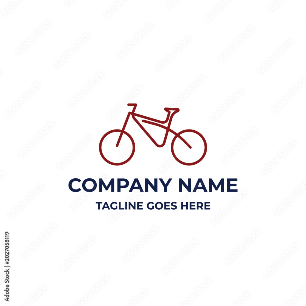 Fototapeta premium Minimalist Bicycle Line Art Logo Vector Illustration