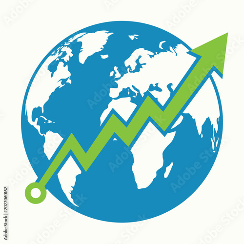 Bilde på lerret global business graph