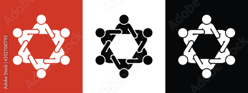 Photos Human Connection Shield Icon, Leadership, Security and Partnership Vector Logo