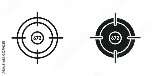 Foto Target score 672 vector icon isolated on white