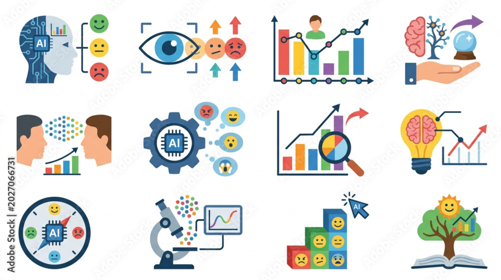 Fototapeta premium Collection of Icons Representing Ideas and Concepts.
