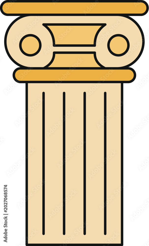 Fototapeta premium Ionic column with volute capital symbolizing classical architecture, history, and support