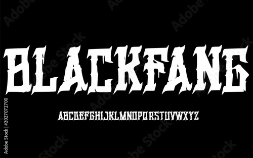 Quadro em tela Blackfang Gothic Metal Font Alphabet – Sharp Medieval Display Typeface with Dark