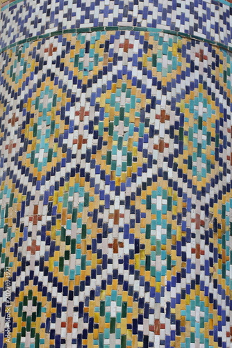 National Uzbek pattern on a building, mosaic
