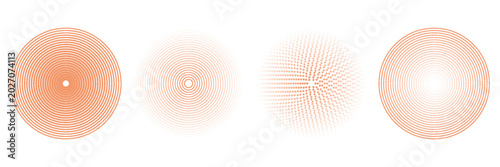 Photos Red concentric ripple circles set