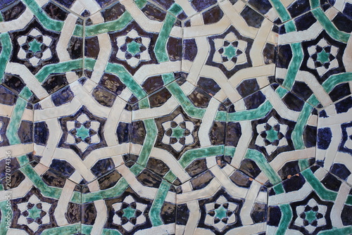 National Uzbek pattern on a building, mosaic