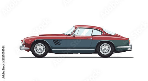 Obraz na płótnie Illustration of a two-tone vintage sports car