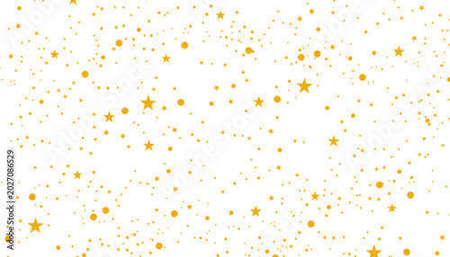 Luxury gold stars and glitter dots scattered on transparent background. Elegant golden twinkle design element.
