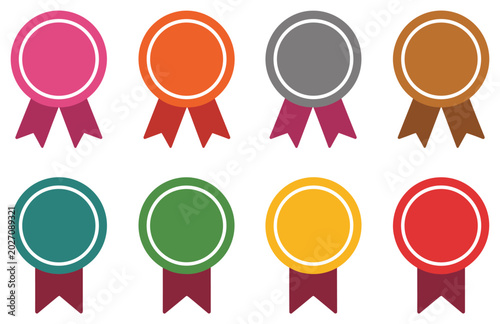 Fotografi Colorful Ribbons and Medals: A vibrant collection of awards