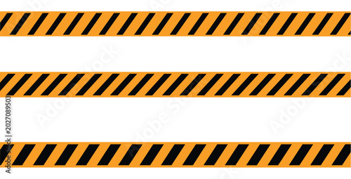 Bild auf Leinwand Caution Tape Border: Striking yellow and black hazard tape, ideal for warnings