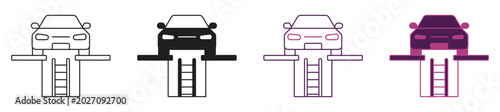 Tableau sur toile Car pit icon set , vector illustration.