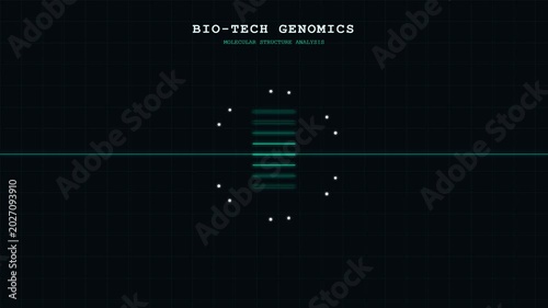 Abstract digital animation of bioinformatics and biotechnology concepts