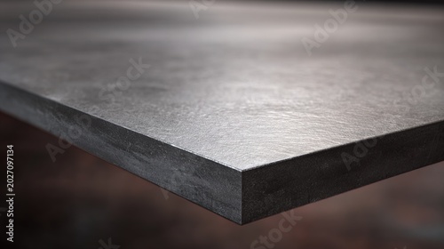 mirror. A thick steel plate with a mirror-like cut surface, metallic texture. safety posters, maintenance manuals, designed for industrial assembly lines and welding operations, used by engineers.