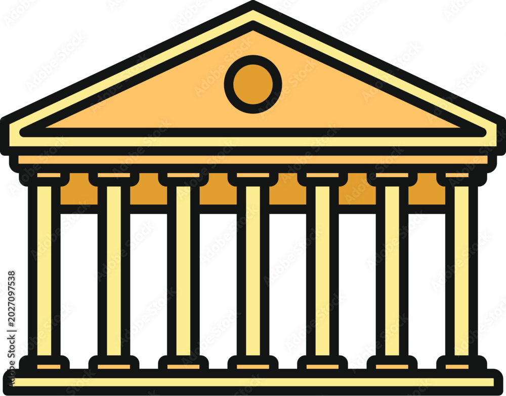 Fototapeta premium Classic architectural building facade featuring ancient greek columns