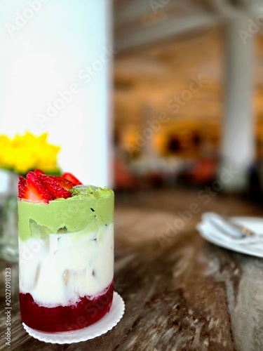 dessert with strawberry