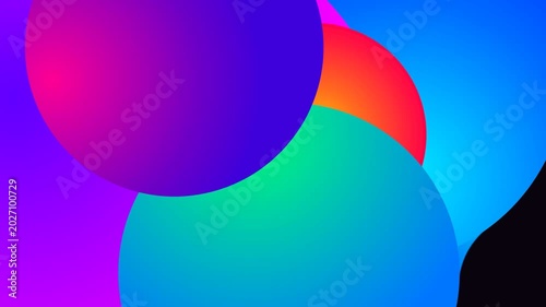 Abstract colorful spheres floating against dark backdrop background
