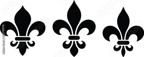 Fototapeta Fleur de lis icons heraldic lily silhouettes symbol emblem silhouette style vector illustration design