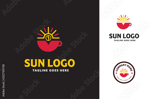Valokuva Sun , coffe cup, Sun rise logo, Fresh coffee, coffee cup, cafe,coffee beans, sun