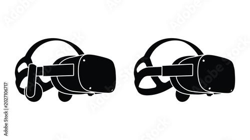 Foto Black equestrian helmet silhouette on white background