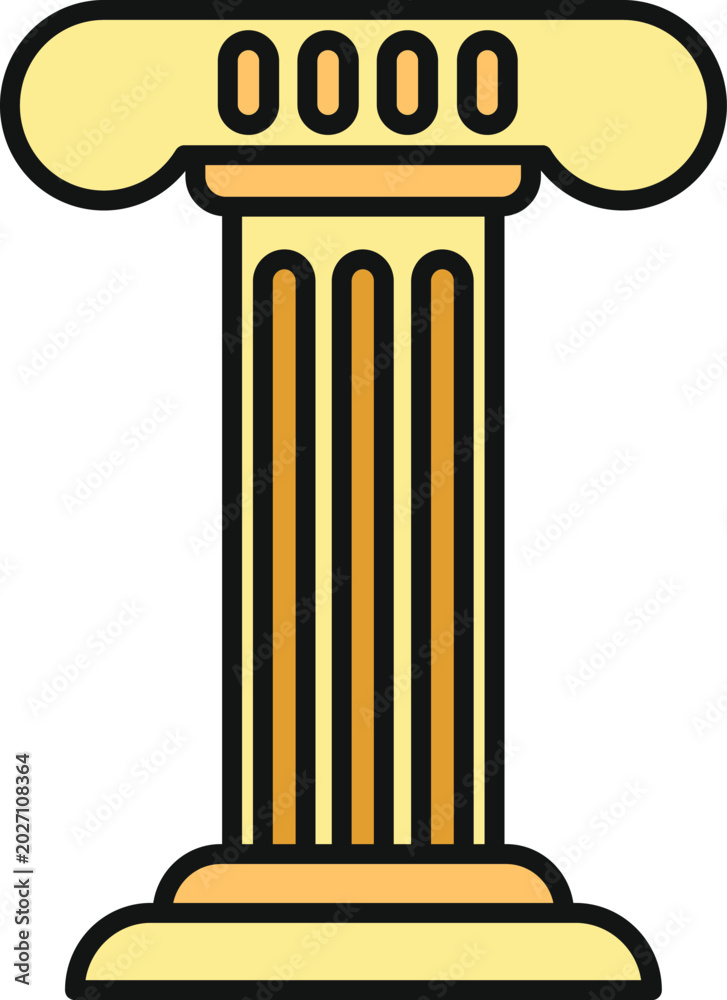 Fototapeta premium Stylized classical column representing ancient greek or roman architecture and concepts